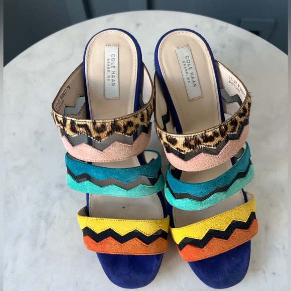 Cole Haan multi color heels size 7. In very good condition only worn twice - Picture 4 of 4
